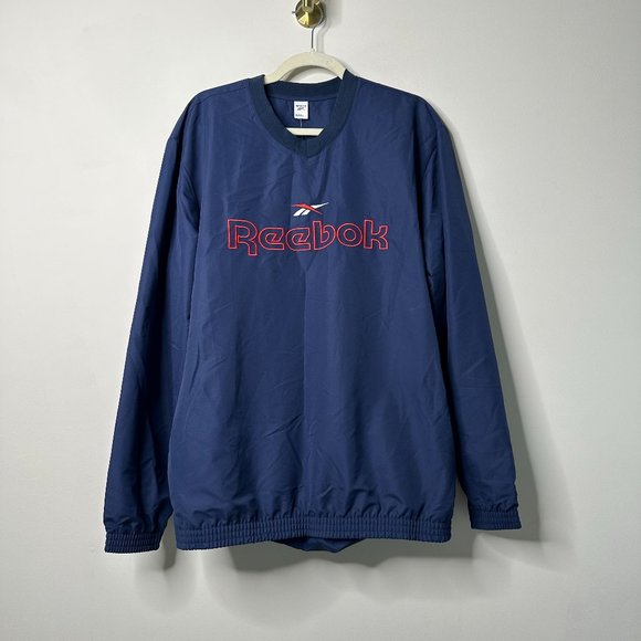 Reebok Blue Graphic Logo Pullover Men's Medium NEW - Picture 1 of 6